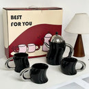 GobekUsa Bending Design Ceramic Coffee Mug for Dining Table and Tea Time