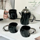 GobekUsa Bending Design Ceramic Coffee Mug for Dining Table and Tea Time