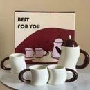 GobekUsa Bending Design Ceramic Coffee Mug for Dining Table and Tea Time