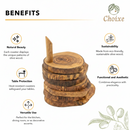 Olive Wood Coaster Set with Holder -7 Pcs by Choixe