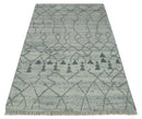 Ivory Wool Beni Ourain Hand Woven Rug Moroccan Trellis Pattern by The Rug Decor