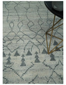 Ivory Wool Beni Ourain Hand Woven Rug Moroccan Trellis Pattern by The Rug Decor