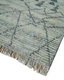 Ivory Wool Beni Ourain Hand Woven Rug Moroccan Trellis Pattern by The Rug Decor
