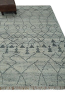 Custom Made Beni Ourain Hand Woven Ivory and Moroccan Trellis Rug Made with Blended Wool