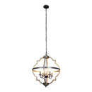 Bennington 4-Light Brown Wood Chandelier