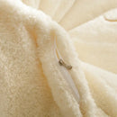 GobekUsa Berber Fleece Star Bear Embroidery Bedding Set - Cream White, Winter Home Textiles