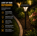 Berkley Jensen Set of 4 Aluminum Solar LED Pathway Lights, 20 Lumens, Graphite Black Finish