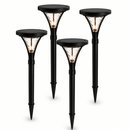 Berkley Jensen Set of 4 Aluminum Solar LED Pathway Lights, 20 Lumens, Graphite Black Finish