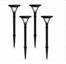 Berkley Jensen Set of 4 Aluminum Solar LED Pathway Lights, 20 Lumens, Graphite Black Finish