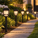 Berkley Jensen 5 Pack Solar LED Pathway Lights 15 Lumen- Graphite Black