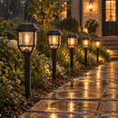 Berkley Jensen 5 Pack Solar LED Pathway Lights 15 Lumen- Graphite Black