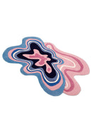 Berry Ripple Blue And Pink Hand Tufted 4x6 Wool Area Rug