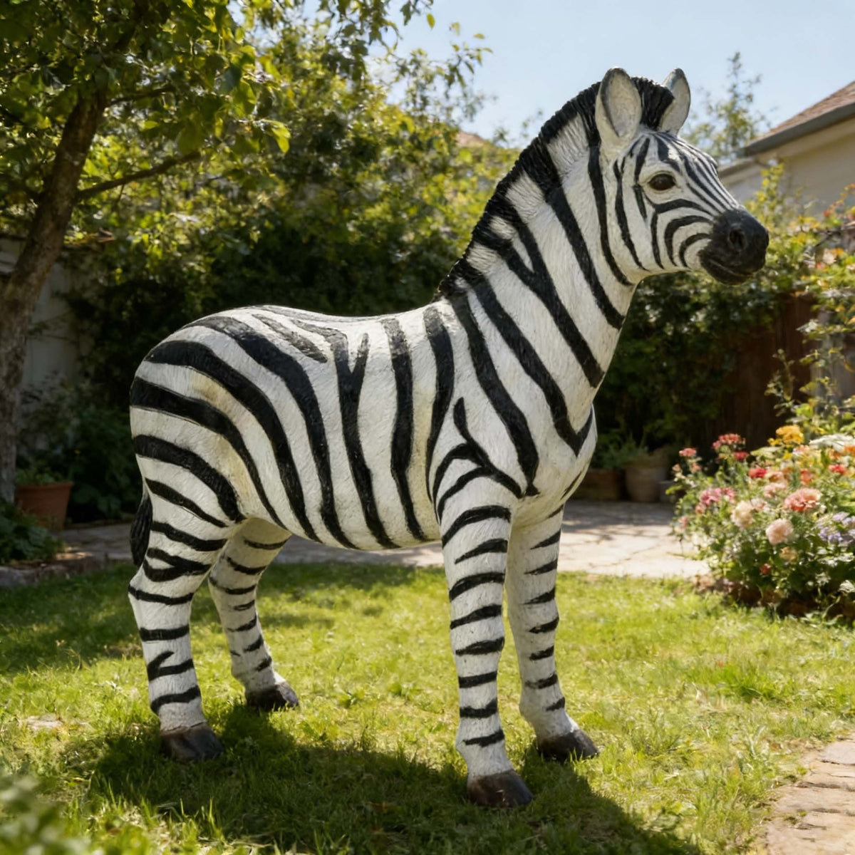 18.31" H x 19.49" L Simulated Zebra Garden Statue, photo 7 of 8