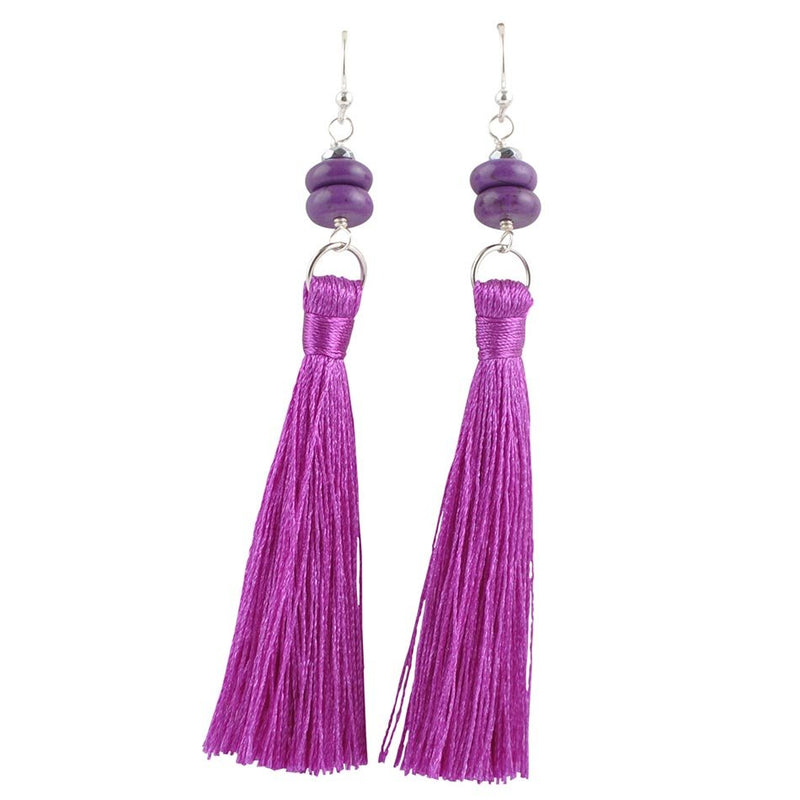 BeTasseled Earring-Purple Magnesite