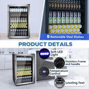 Beverage Refrigerator Cooler 4.4 Cu.Ft,145 Can Mini Fridge with Glass Door W58128SSH