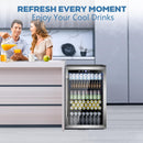 Beverage Refrigerator Cooler 4.4 Cu.Ft,145 Can Mini Fridge with Glass Door W58128SSH