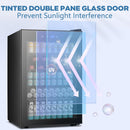Beverage Refrigerator Cooler 4.5 Cu.Ft,145 Can Mini Fridge with Glass Door W58128BH