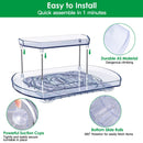 2 Tier Turntable Organizer Rectangular Refrigerator Spinner Storage Rack with 360¡ Rotatable Slide Rail for Kitchen Cabinet Countertop