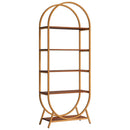 Arched 5 Tier Open Bookshelf For Office - Brown by HouseOfZazla