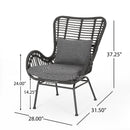 Modern Aesthetic Outdoor Rattan Accent Chair With Metal Legs by HouseOfZazla