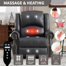 Heat Massage Manual Recliner Chair with Rocker and Swivel