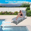 3-in-1 Heavy Duty Tanning Chair with Face Hole Adjustable 5-Position Folding Chaise Lounge Chairs for Outside Portable Lay Flat Beach Lounge Chair for Outdoor Sunbathing Patio Pool Lawn Camping Deck P