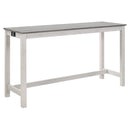 4 Piece Bar Table Set with Power Outlet,Bar Table Set with Chairs,Sofa Bar Table with Stools,Behind Couch Table with 3 Padded Stools,for Living Room,Dining room, White & Grey