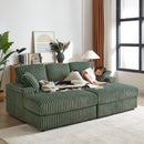 3 Seater Sofa With 2 Ottomans For Living Room by HouseOfZazla