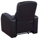 9 Piece Home Theater Seating Set With Recliners And Wedge Consoles - Black