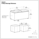 Avalon - 5 Piece Storage Ottoman, Contemporary by HouseOfZazla