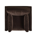 Knox 36" Modern Farmhouse Arm Chair, Deep Brown Performance Velvet