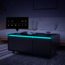Modern Smart Coffee Table With Built-In Fridge - tooth Speaker, Wireless Charging, Touch Control Panel, USB Interface, Outlet Protection, Atmosphere Light by HouseOfZazla
