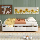 Twin Size Platform Storage Bed With 3 Drawers - White by HouseOfZazla