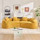 Curved Compressed Sofa, Nordic-Style Design For Living Room by HouseOfZazla