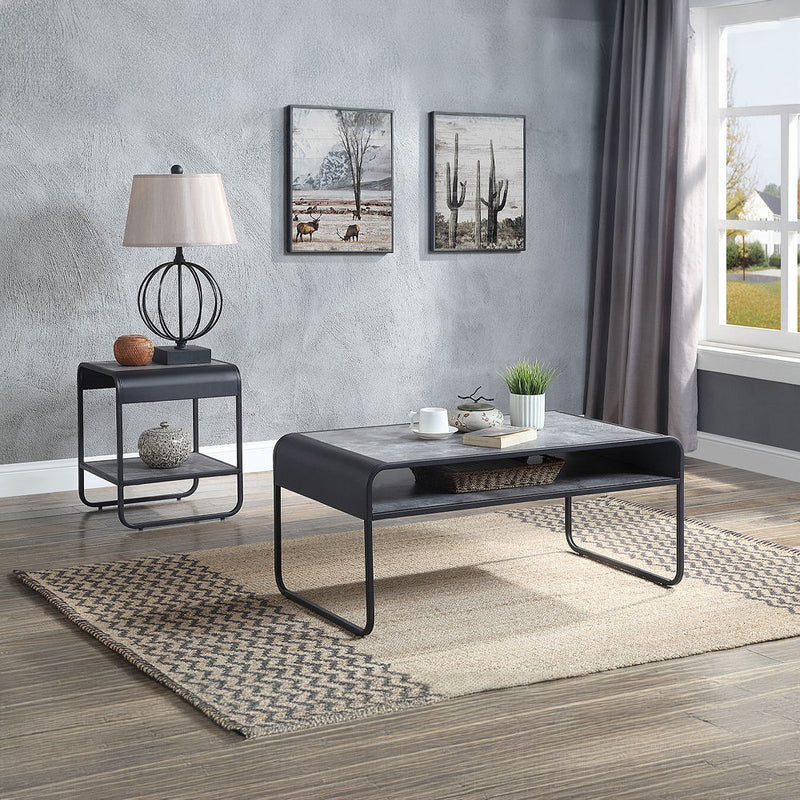 Raziela - Coffee Table - Concrete Gray & Black, photo 4 of 5