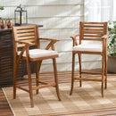 Barstool With Soft Curved Lines And Sturdy Frame (Set of 2) - Brown by HouseOfZazla