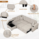 Sleeper Sofa Bed, 2 In 1 Pull Out Sofa Bed L Shape Couch With Storage Ottoman For Living Room, Bedroom Couch And Small Apartment by HouseOfZazla