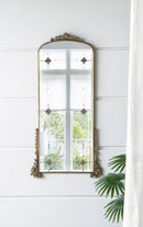Antique Arched Mirror With Metal Frame, Full Length Mirror For Living Room Bathroom Entryway - Gold by Unique Piece Furniture