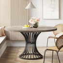 Round Dining Table For 4 - 6, (Table Only) - Gray / Black by HouseOfZazla