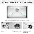 28" Undermount Kitchen Sink With, 10" Deep, Single Bowl, Rounded Corners - Brushed Nickel by HouseOfZazla