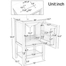 20" Bathroom Vanity with Sink, Bathroom Cabinet with Soft Closing Door, Storage Rack and Open Shelf, Grey