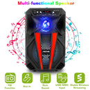 8Ó Wireless Party Speaker Subwoofer Bass Portable TWS Party Speaker w/ Microphone Support FM Radio Remote Control MMC Car Slot LED Colorful Lights