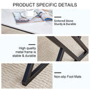 A modern minimalist style white marble patterned coffee table with black metal legs. Computer desk. Game table. Tea table. CT-XX