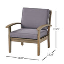 Peyton Club Chair Outdoor Seating Acacia Wood 32.25 X 28.00 X 31.25"