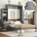 Murphy Wall Bed With LED Lights, Shelves And Drawers by Unique Piece Furniture