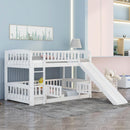 Low Bunk Bed With Slide, Fence And Ladder by Unique Piece Furniture