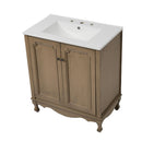 Vintage Bathroom Vanity With Ceramic Sink, Adjustable Shelves by HouseOfZazla