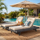 Lounge Chaise Set, Space Available On One Side, Acacia Solid Wood