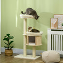 3-Level Cat Tree with Sisal Scratching Posts, Fun Cat Badminton Toy for Playing, Soft Cushions, & Play Areas