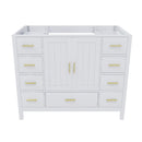 42" Bathroom Vanity Base Cabinet with 2 Soft-Close Double Doors & 9 Smooth Drawers